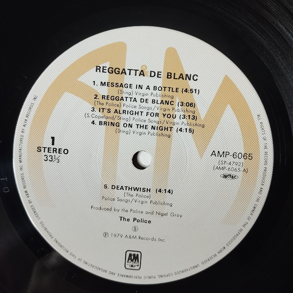 Винтажная виниловая пластинка LP The Police Reggatta De Blanc (Japan 1979) (Obi) Deathwish