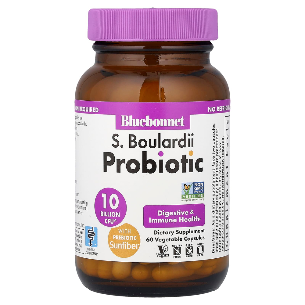Bluebonnet Nutrition, S. пробиотик Boulardii, 60 растительных капсул