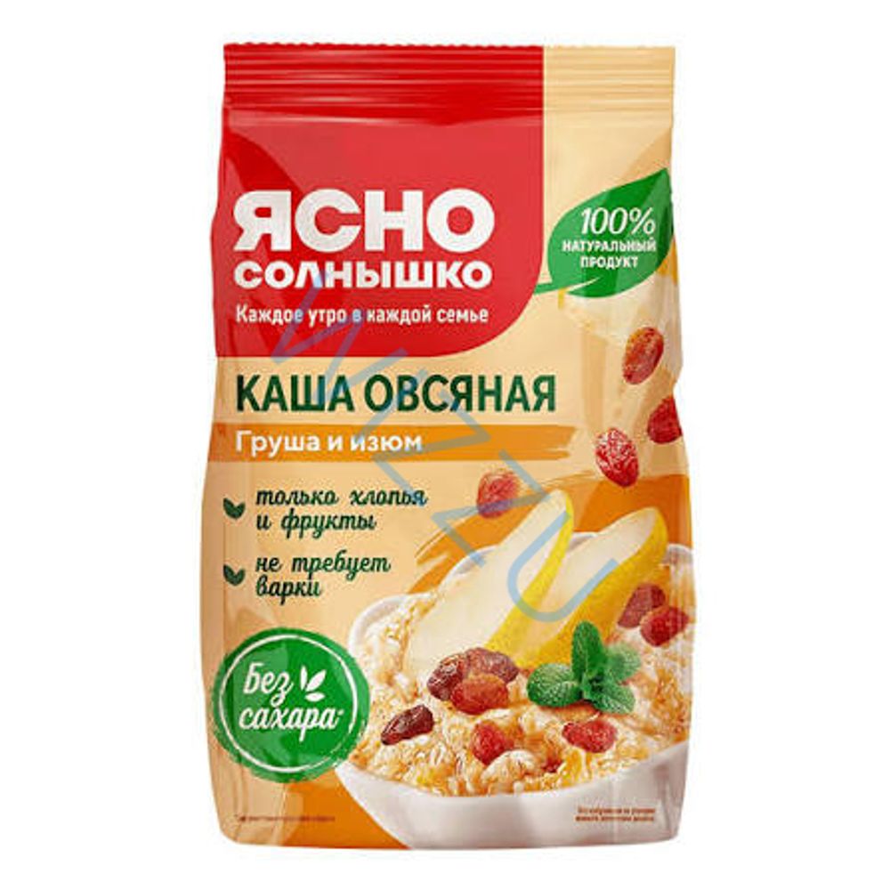 Каша овсяная с грушей и изюмом (мягкая пачка) "Ясное солнышко" 300 гр