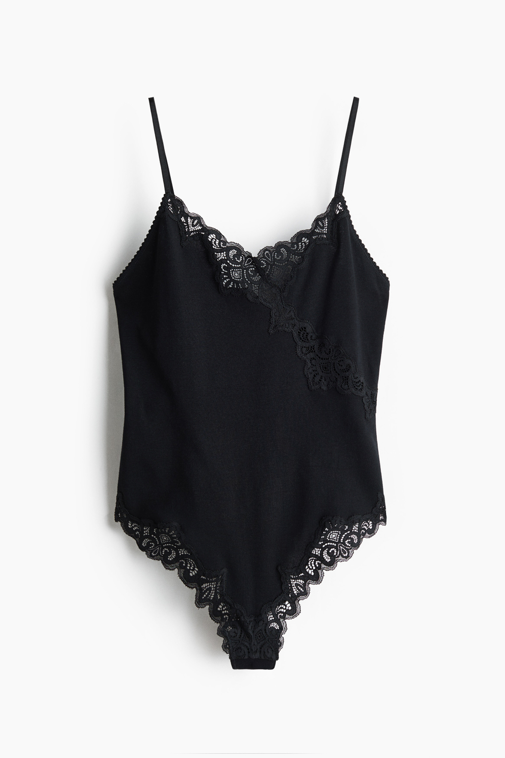 Хлопковое боди с кружевом - H&M
