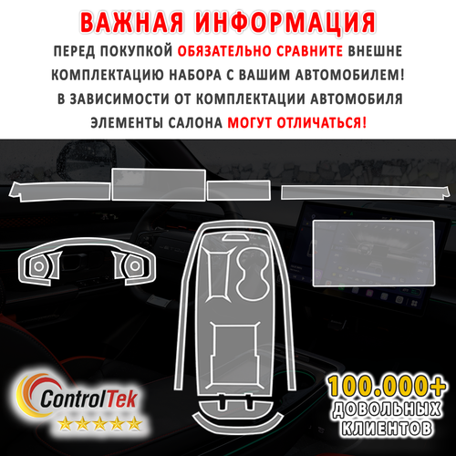 Jetour Dashing (2023) - комплект защитных матовых пленок 4 в 1. Пленка защитная ControlTek HYBRID со слоем TOP COAT. Толщина: 6 mil. (175 мкм.)