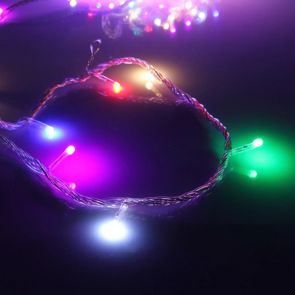 Гирлянда для дома «Bright light» 9,5м 100 ламп LED прозрач.пров.,8 реж, IP-20, Мультицвет (возможность соединения)
