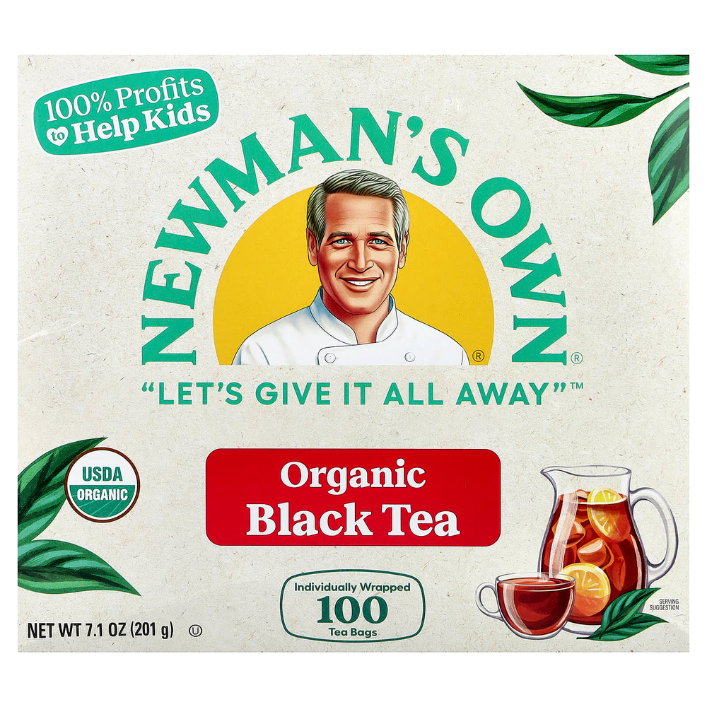 Newman's Own Organics, Organic Black Tea, 100 Tea Bags, 7.1 oz (201 g)