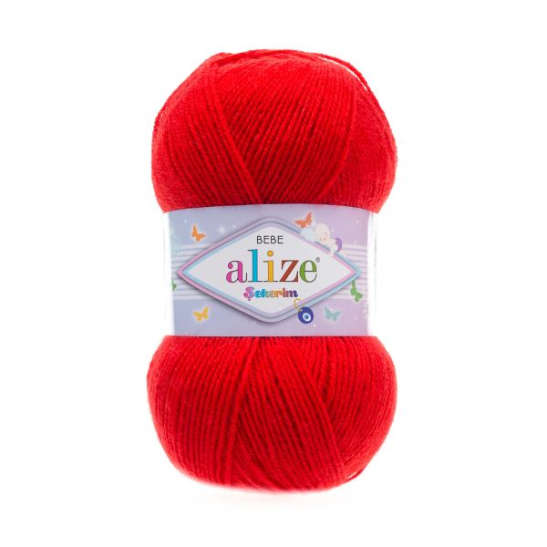 Пряжа Alize (Ализе) Sekerim Bebe / уп.5 мот. по 100 г, 320м, 056 красный A