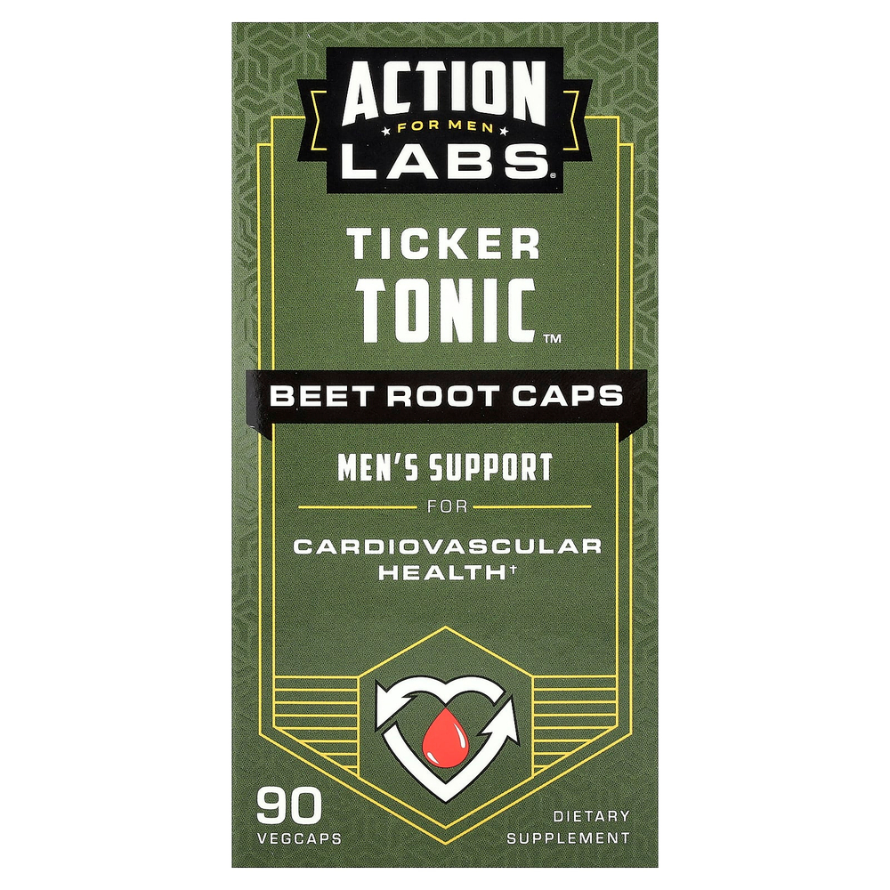 Action Labs, для мужчин, Ticker Tonic™, корнеплод свеклы, 90 растительных капсул