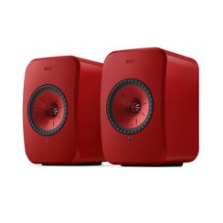 KEF LSX II Lava Red + S1 Floor Stand
