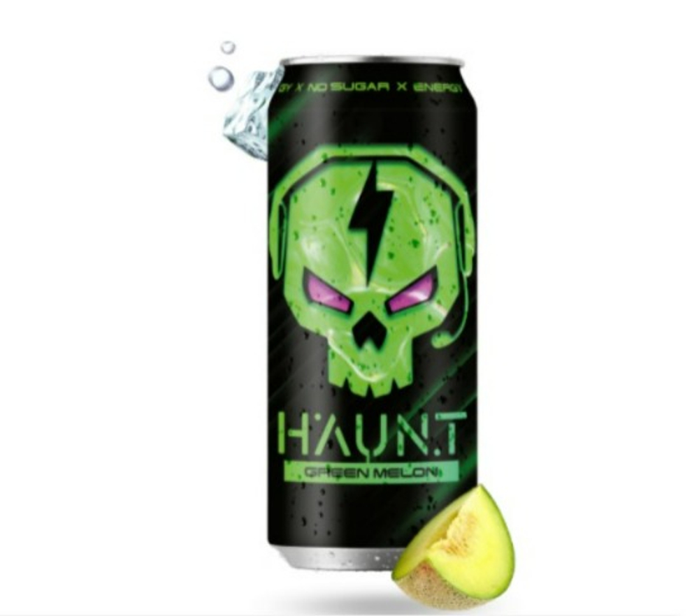 Тонизирующий напиток HAUNT Зеленая дыня ж/б  0,450л х 12шт  АТ
