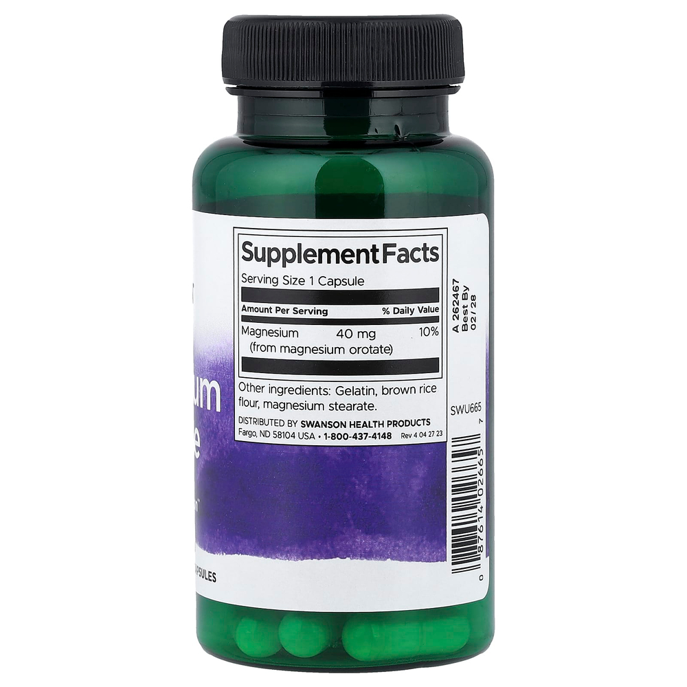 Swanson Vitamins, Оротат магния, 654 мг, 60 капсул