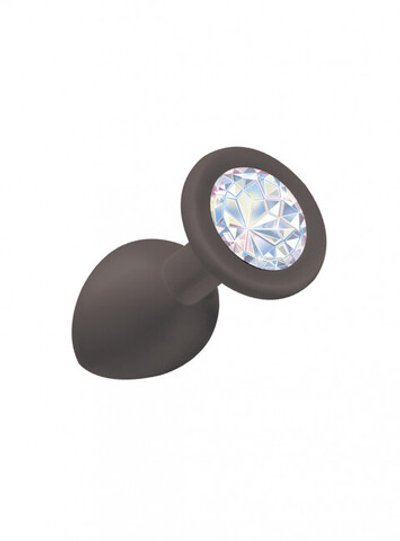 Анальная пробка Emotions Cutie Small Black moonstone crystal (Цвет: черный c лунный стразом)
