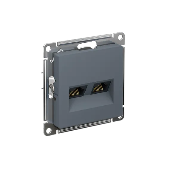 Розетка компьютерная RJ45 + RJ45 Cat 5e Systeme Electric AtlasDesign Грифель ATN000785