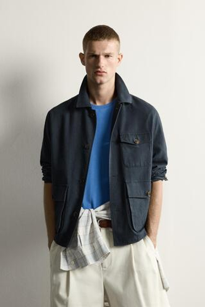 КУРТКА-РУБАШКА СВОБОДНОГО КРОЯ С КАРМАНАМИ — ZARA · 2020/223