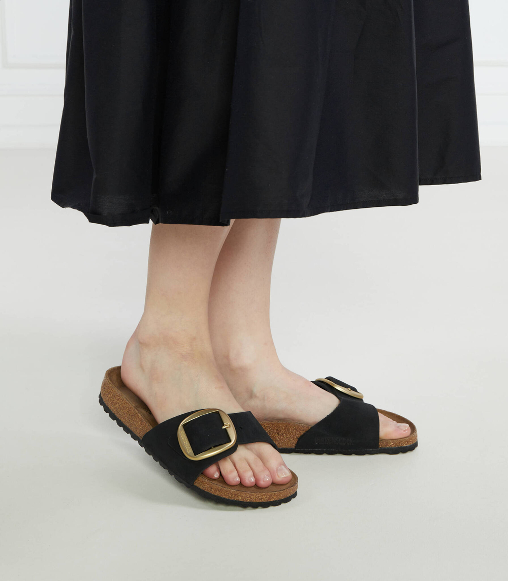 Шлепанцы кожаные madrid big buckle Birkenstock - черный(1023373)