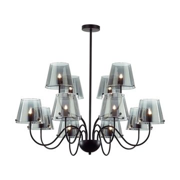 Люстра потолочная 12*G9 6570/12C чёрный/дымчатый Smoky Lumion