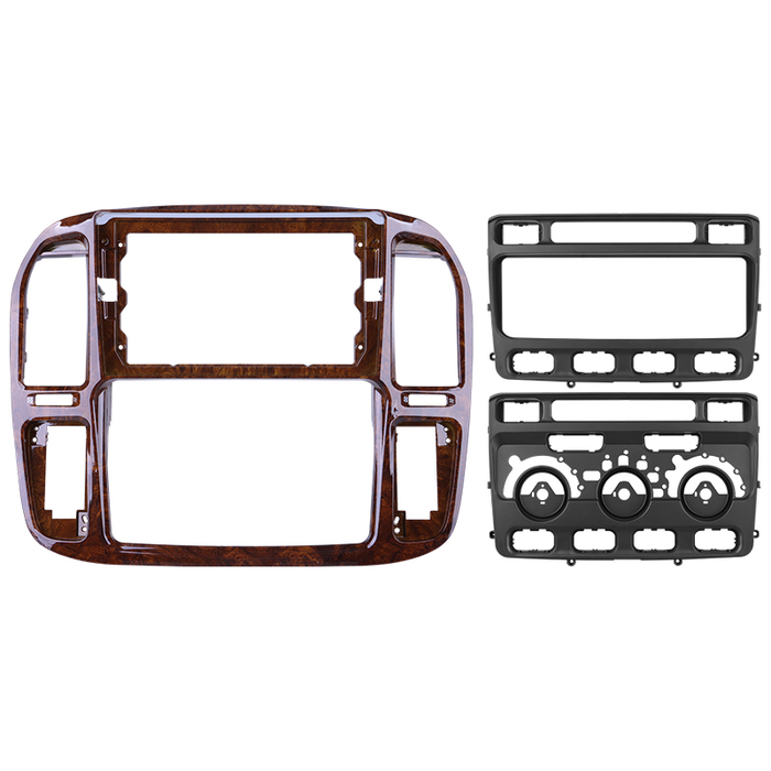 Магнитола для Toyota Land Cruiser 100, Lexus LX470 1998-2002 (кондиционер или климат внизу, рамка дерево) - FarCar монитор 12.3" 2K QLED на Android 14, Быстрая, CarPlay, 4G SIM-слот