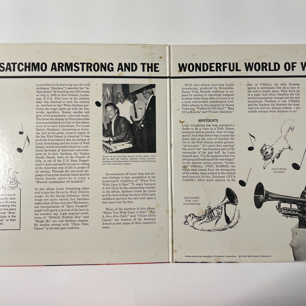 Винтажная виниловая пластинка LP Louis Armstrong Луи Армстронг Disney Songs The Satchmo Way (Япония 1986) (Без Оби)