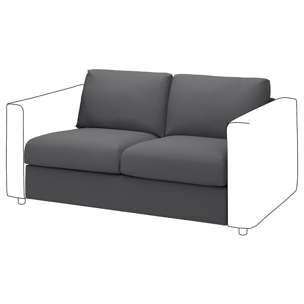 IKEA VIMLE  (ИКЕА ВИМЛЕ)  -  Чехол на 2-местную секцию - Халларп серый