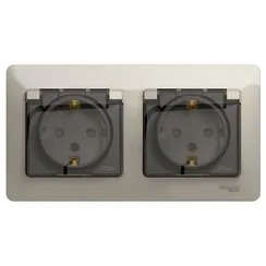 Розетка с крышкой Systeme Electric Glossa Молочный GSL000947
