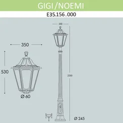 Наземный фонарь Noemi E35.156.000.WYH27 Fumagalli