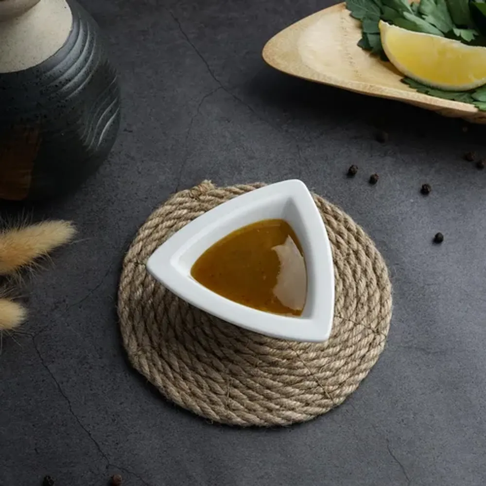 Соусник 20 мл 8*8 см h2,5 см Mini Mix треугольник белый фарфор P.L. Proff Cuisine [6]