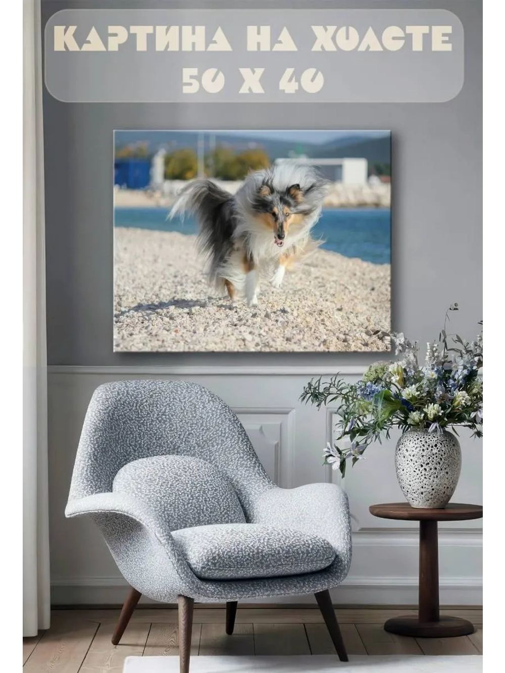 Картина на стену 40 X 50 Колли