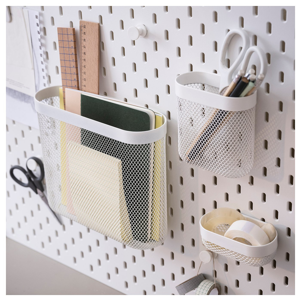 IKEA SKÅDIS  (ИКЕА СКОДИС)  -  Корзина для хранения, 3 шт. - белый