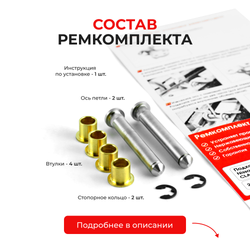 Ремкомплект (втулки) петель дверей Nissan Almera Classic (I) B10; B10RS Европа (Левый руль) (2 петли, RPD1-2) 2006-2013