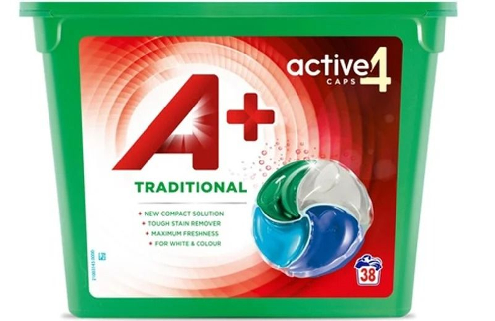 Капсулы для стирки A+ Color Caps Active4 4в1, для цветного и белого белья 38 шт (Из Финляндии)