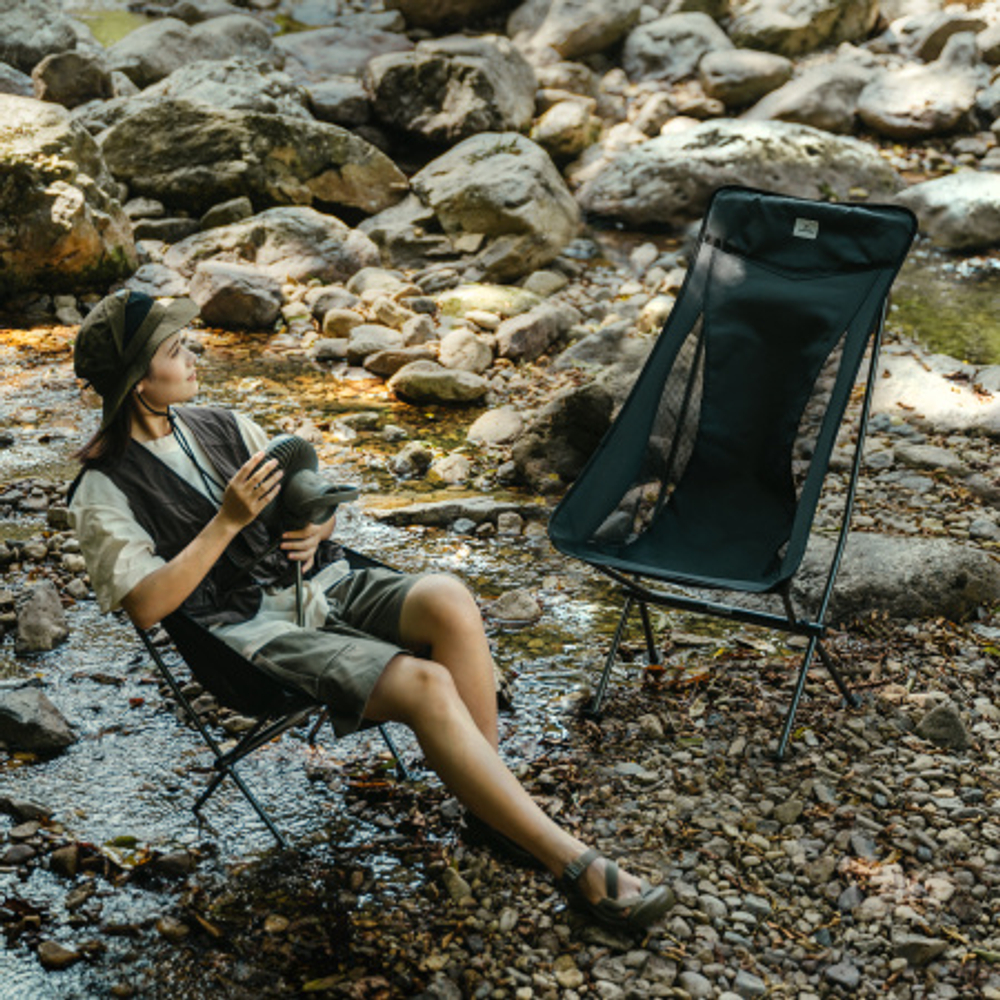 Кресло туристическое Naturehike Stellaluna L04 складное, черное, высокая спинка, до 150 кг, артикул CNK2450JJ015-BL