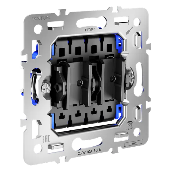 Механизм перекрёстного переключателя двухклавишного Voltum S70 VLS0205M