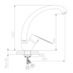 Смеситель для кухни 35k MIXLINE МЛ15-032(ML15-032W) выс.излив б/отв бок п/гайку (без подводки)БЕЛЫЙ
