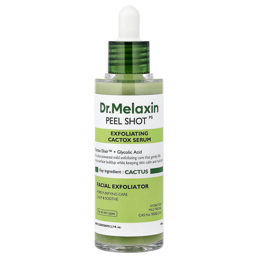 Dr.Melaxin, Peel Shot, отшелушивающая сыворотка с кактоксом, для всех типов кожи, 80 мл (2,7 жидк. унции)