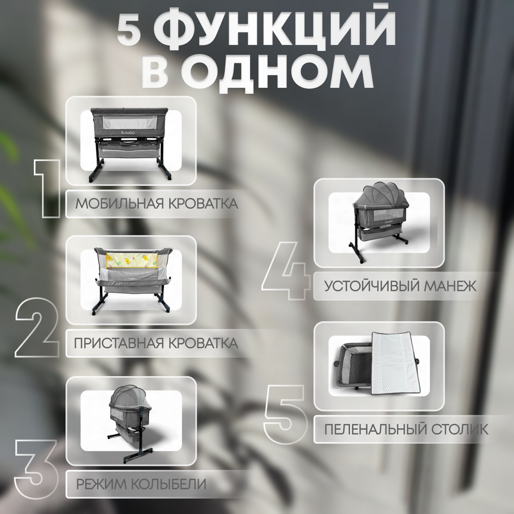 Детская кроватка 5в1 Meluna LUX