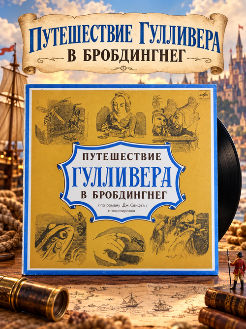 LP Путешествие Гулливера в Бробдингнег - Дж. Свифт. Виниловая пластинка 12 дюймов. Мелодия СССР