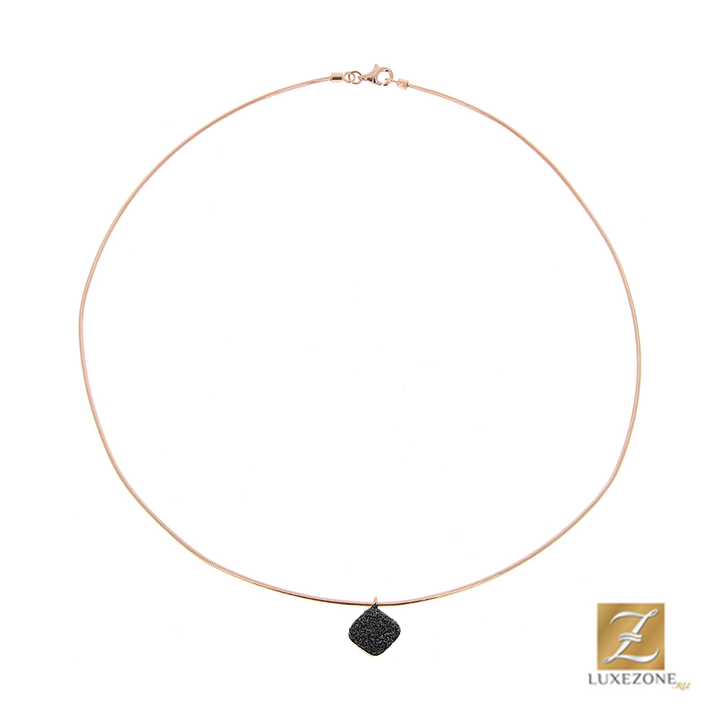 Pesavento DNA Spring — колье из серебра 925, розовое золото, чёрная «звёздная пыль»