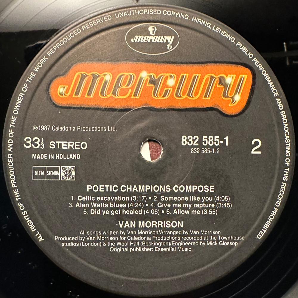 Van Morrison - Poetic Champions Compose (Голландия 1987г.)
