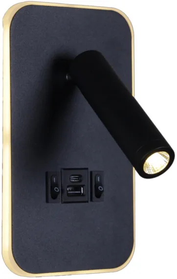 Настенный светильник 86204-9.2-001KT LED12W+USB BK Reluce