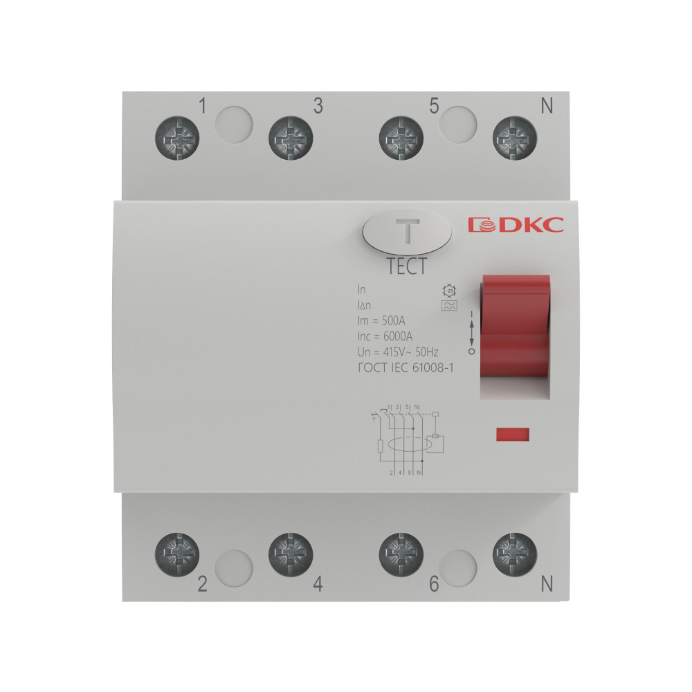 Устройство защитного отключения УЗО YON MDL100 4P 63А 30mA тип A