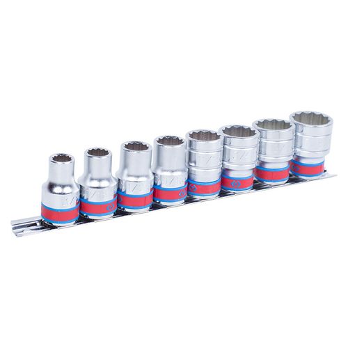 KING TONY (4010SR) Набор торцевых головок 1/2", 12-гранные, 3/8"-7/8", 8 предметов
