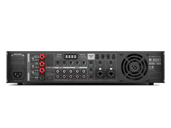 CVGAUDIO M-653T профессиональный микшер-усилитель, мощность 650W/100V