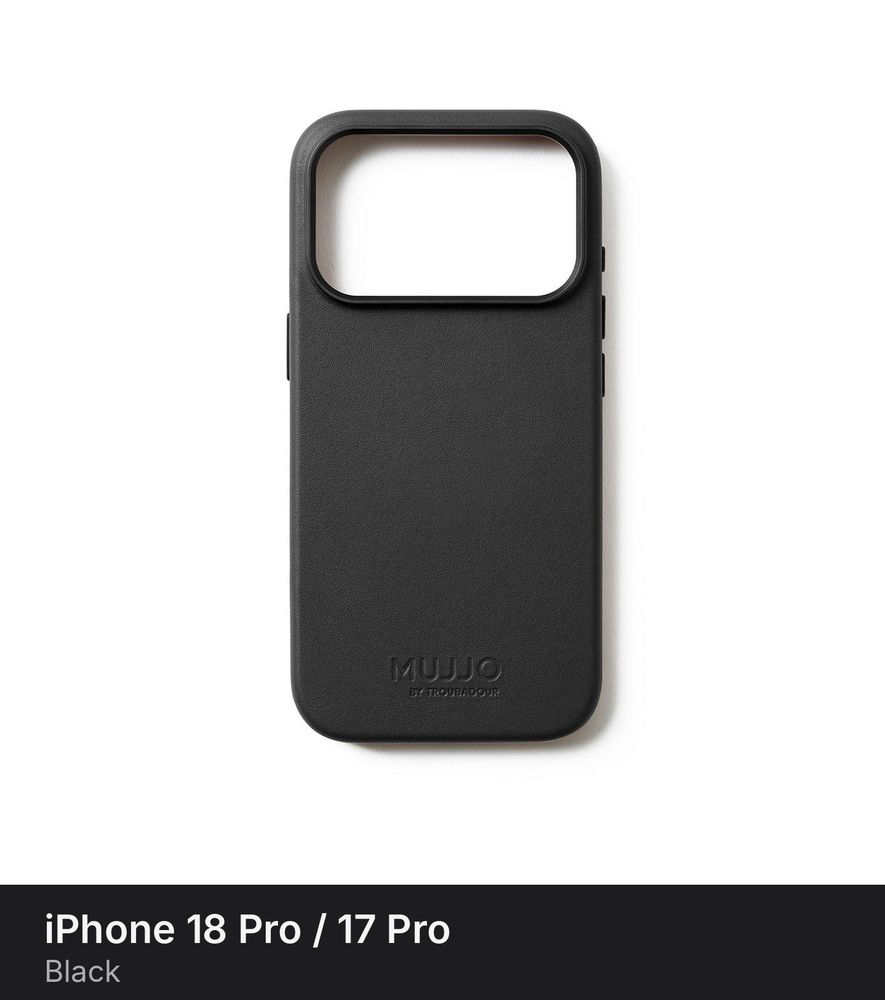 Чехол Mujjo Leather Case для iPhone 18 Pro / 17 Pro Black