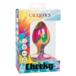 Яркая анальная пробка Cheeky Large Tie-Dye Plug - 9 см. (Цвет: разноцветный)
