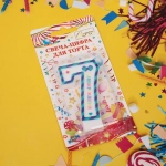 Свеча для торта Цифра Happy «7» 6*4 см, синий
