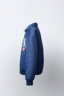 ZARA КУРТКА-БОМБЕР VARSITY WATER REPELLENT, СИНИЙ