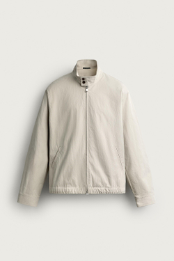 ZARA КУРТКА REGULAR FIT С ЭФФЕКТОМ ПОТЕРТОСТИ, КАМЕННО-СЕРЫЙ