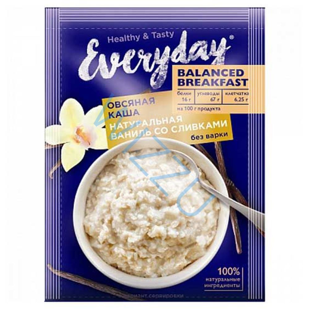 Каша Everyday овсяная натуральная ваниль со сливками 40г
