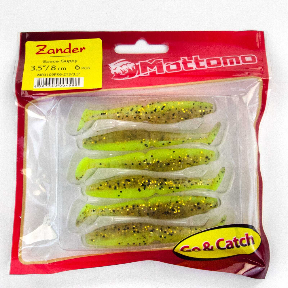 Виброхвост Mottomo Zander (80мм, 3.5гр), 6шт/уп
