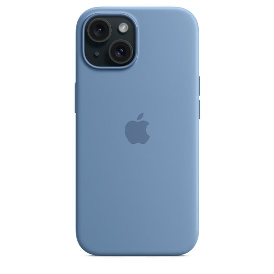 Чехол Silicone Case MagSafe для iPhone 15 Зимний синий
