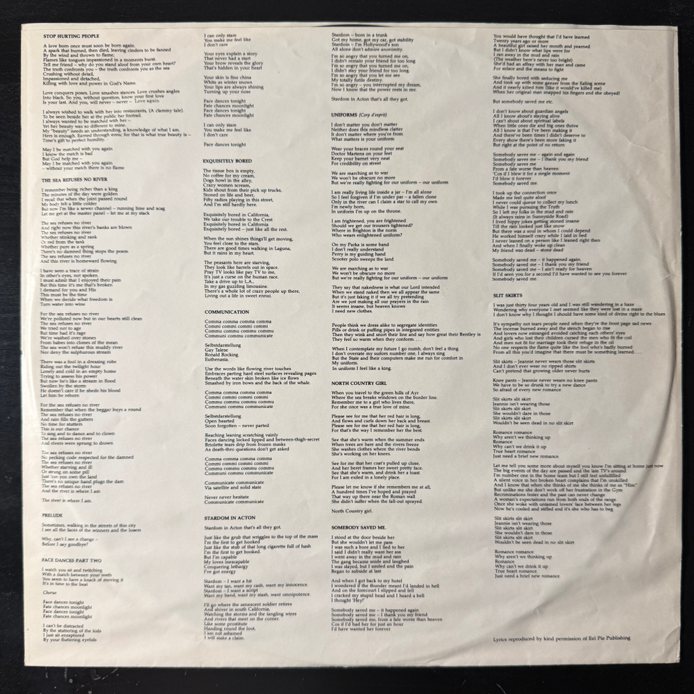 Pete Townshend ‎– All The Best Cowboys Have Chinese Eyes (Кнада 1982г.)