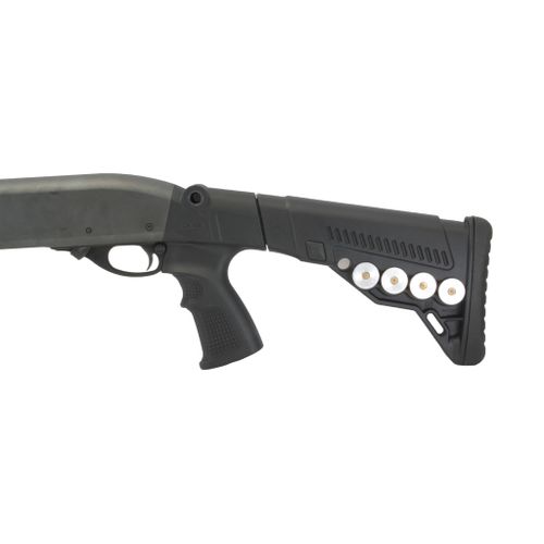 Телескопический приклад с патронташем Remington 870/750, DLG Tactical. Черный