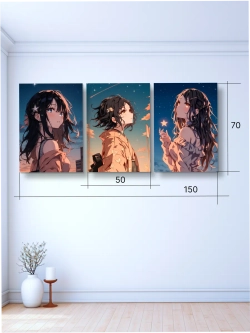 Картина Ночная гармония модульная 50x70см 3шт.
